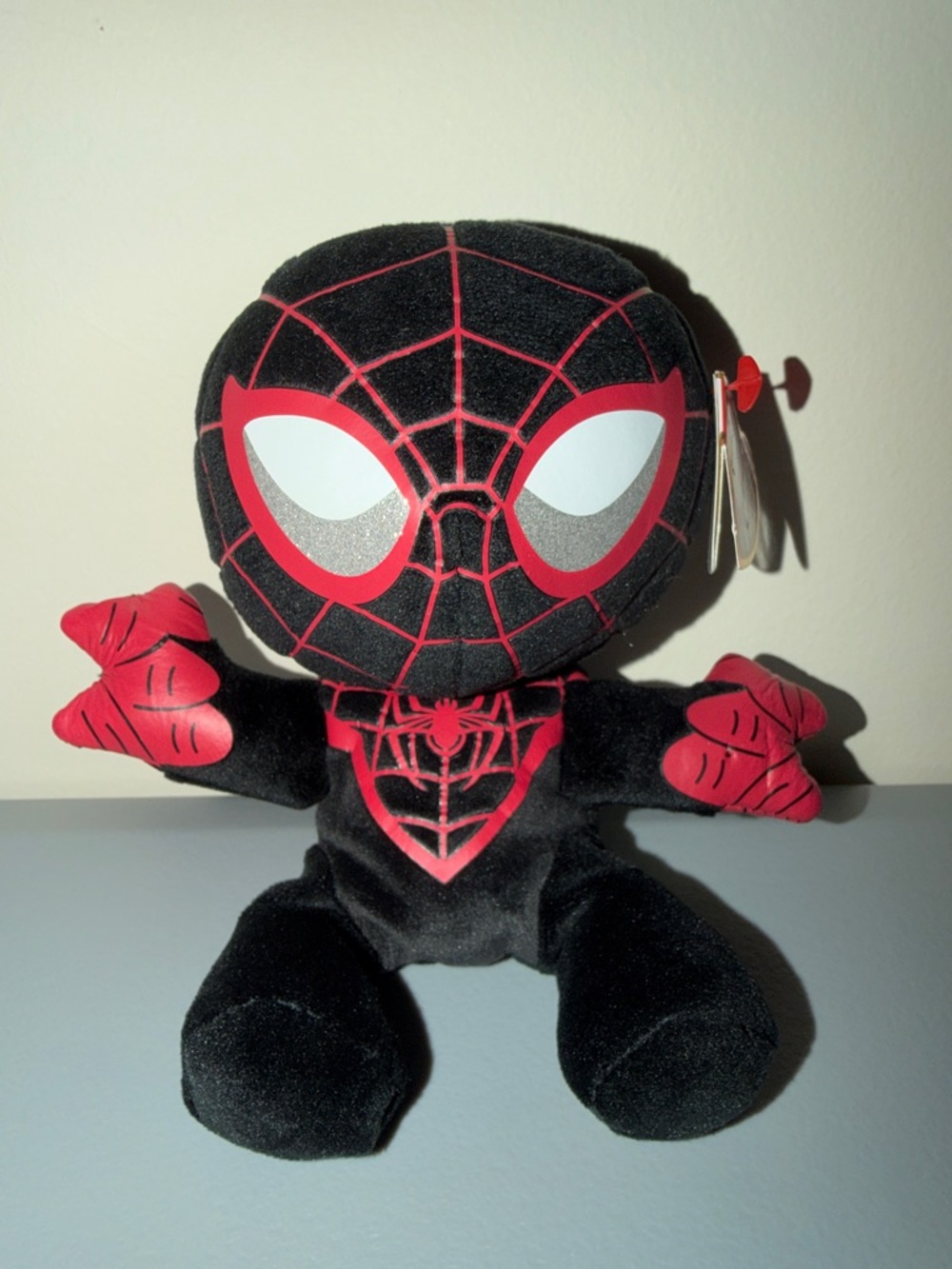 Ty Beanie Baby Miles Morales Spider-Man Inspired Black & Red Soft Toy
